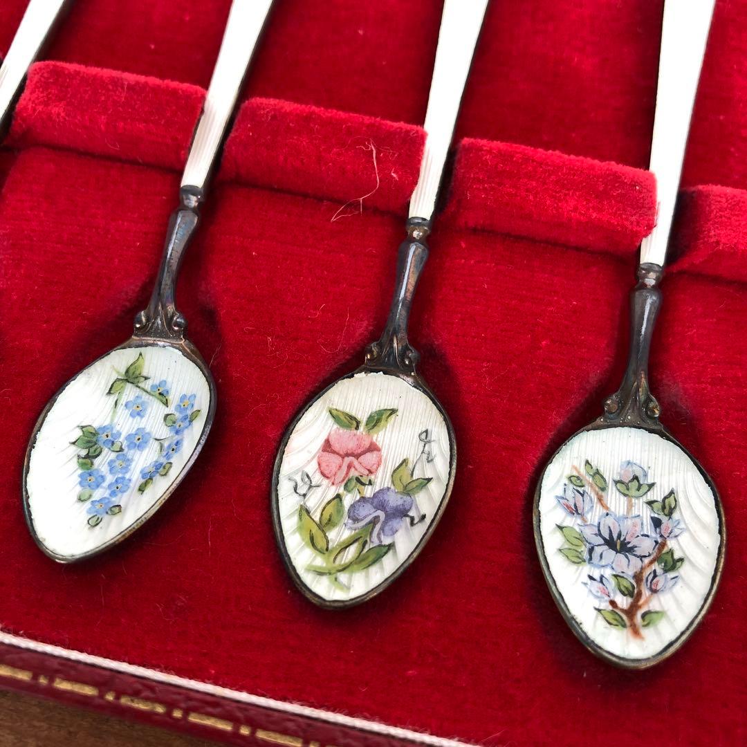 ビンテージ　S.J.Rose & Son デミタススプーン　純銀製　アンティーク