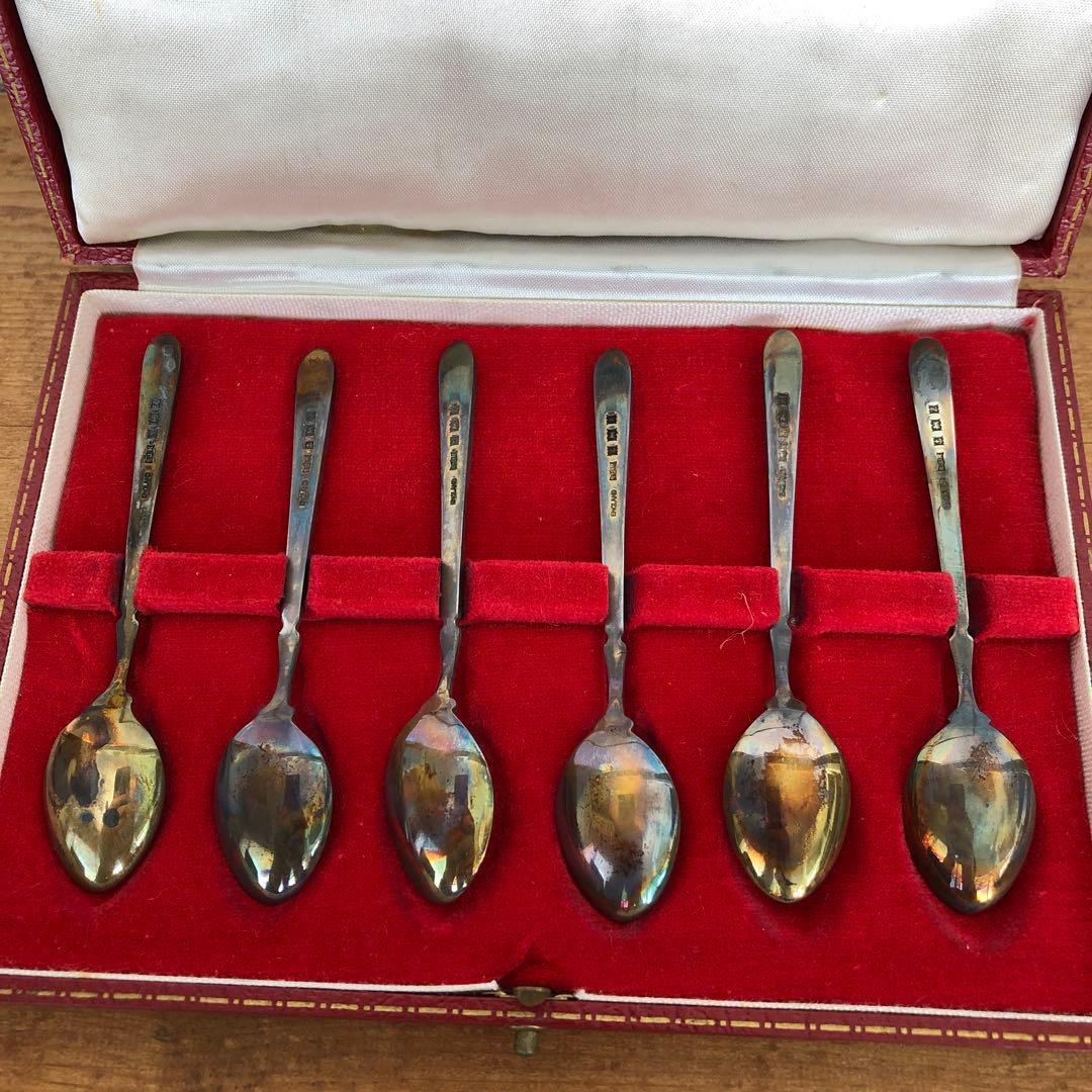 ビンテージ　S.J.Rose & Son デミタススプーン　純銀製　アンティーク