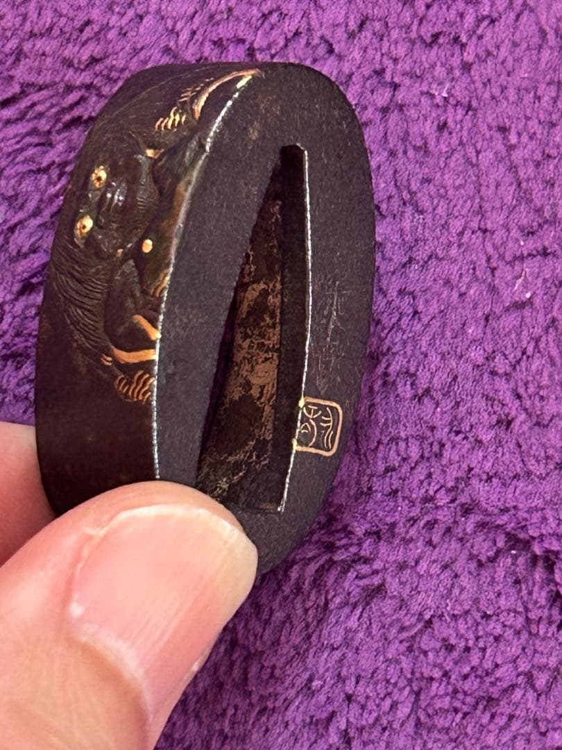 刀装具 縁 奈良三作のひとり 杉浦乗意 日本刀 武具 骨董 アンティーク