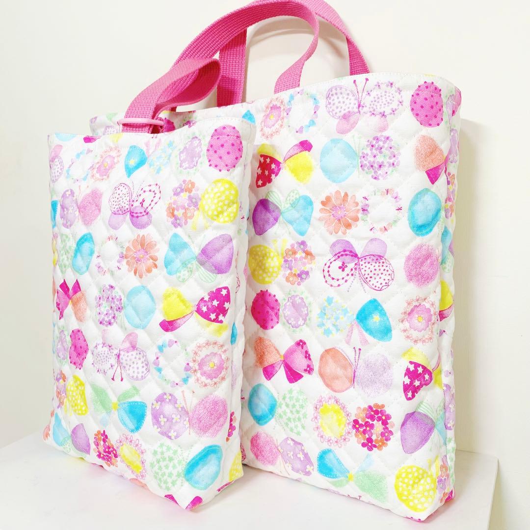 入園入学3点セット　レッスンバッグ　シューズ入れ　コップ袋　丈夫　女の子　ピンク