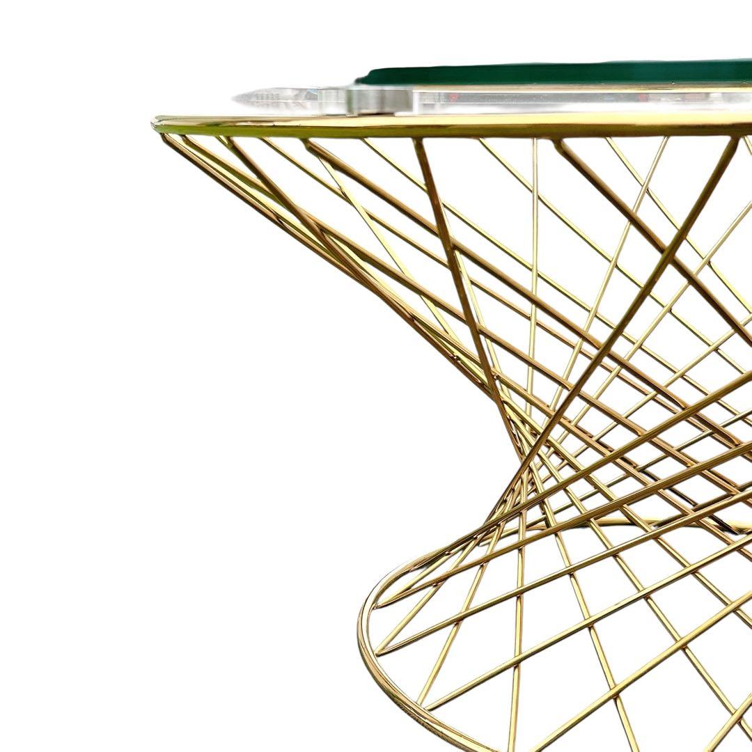 【美品 】フランフラン マーリアコーヒーテーブル ゴールド ガラス天板 円型