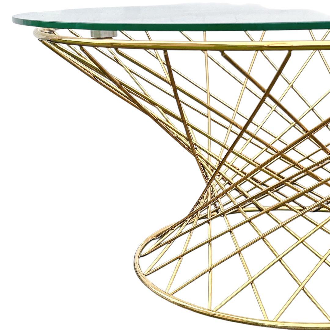 【美品 】フランフラン マーリアコーヒーテーブル ゴールド ガラス天板 円型