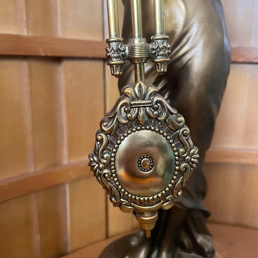 CITIZENシチズン　ブロンズ　平和の女神　鳩　裸婦像　振り子時計金色完動品！