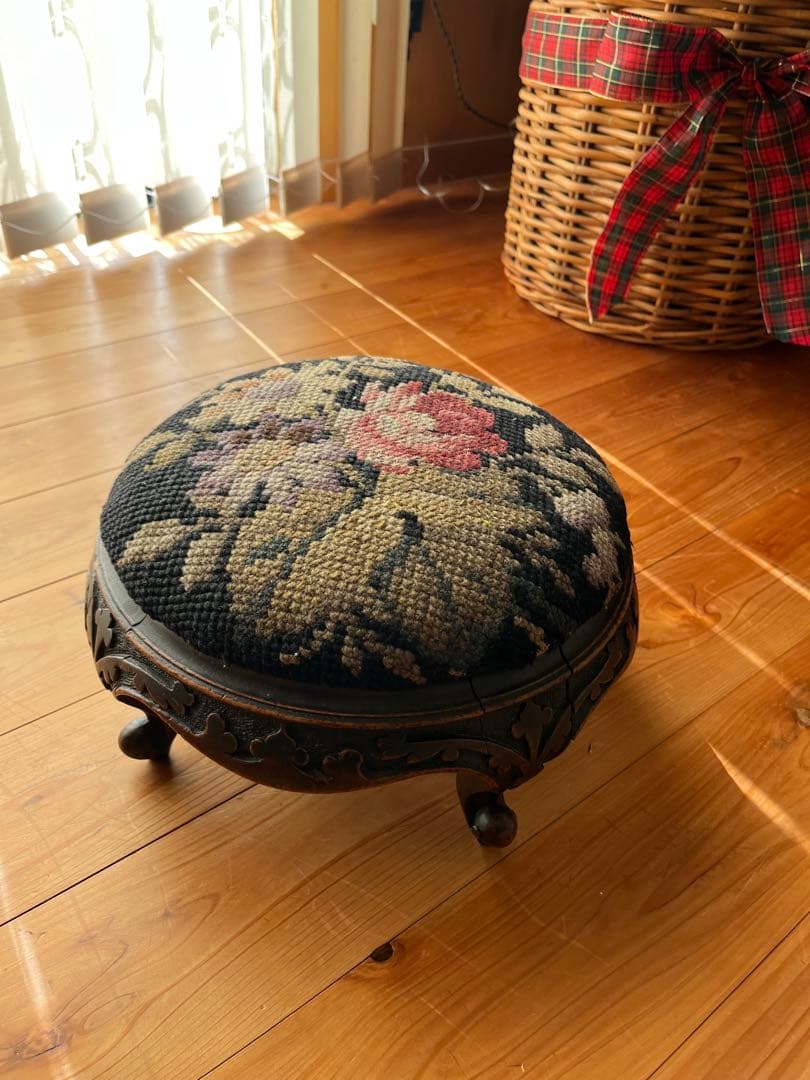 アンティーク　イギリス　フランス　オットマン　プチポワン②