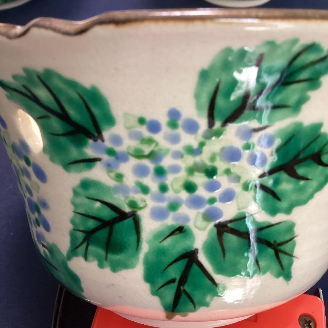 京焼乾山写紫陽花向付10客　　新品未使用　　　夏の器　　最後の10客
