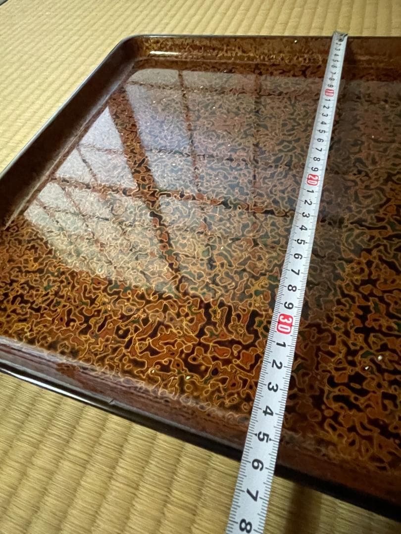 堆朱 わきとり盆 2枚