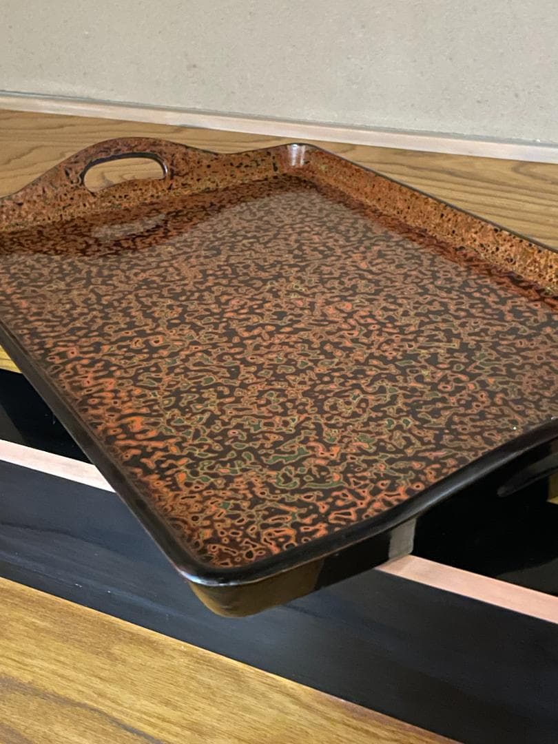 堆朱 わきとり盆 2枚