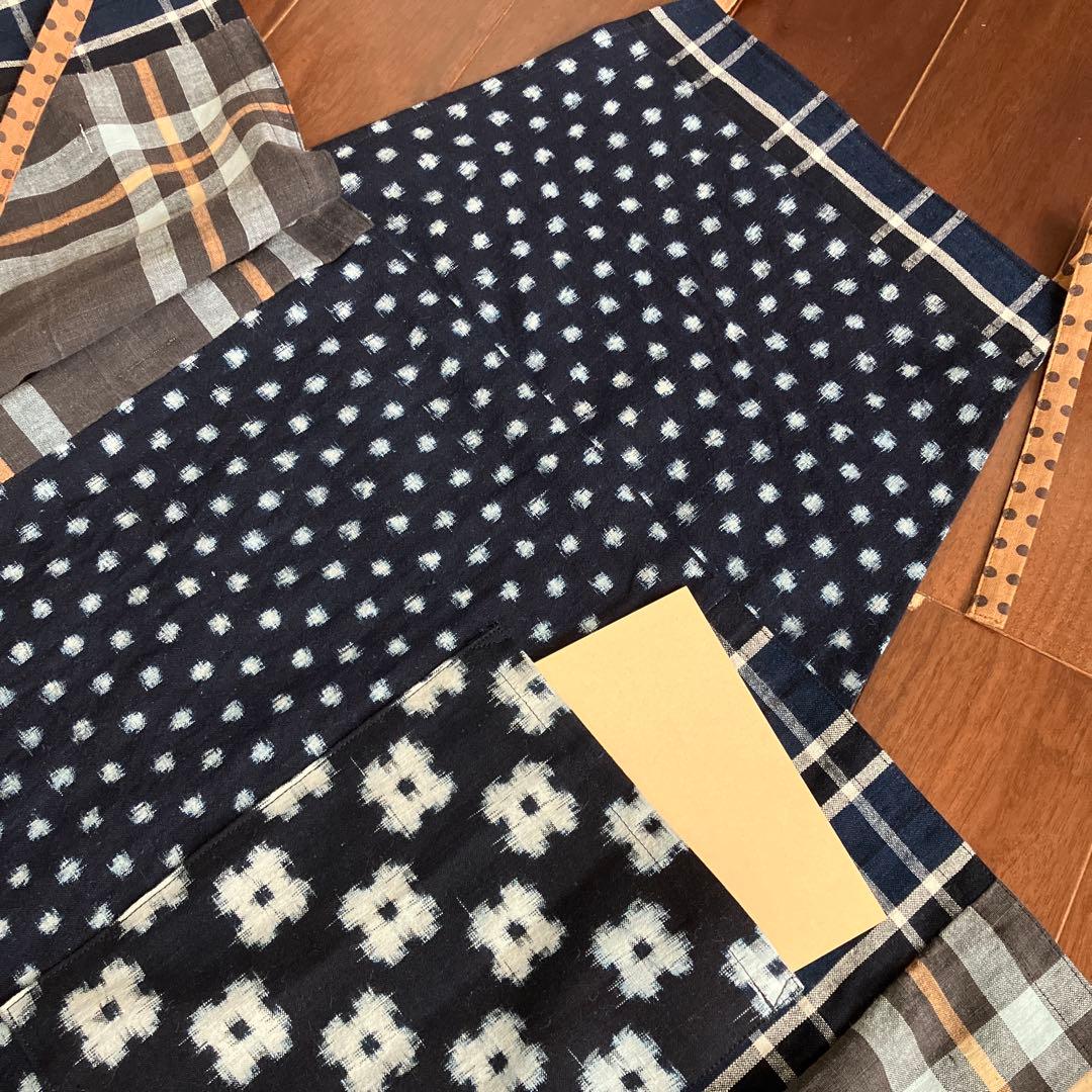 古布リメイク つぎはぎデザインエプロン