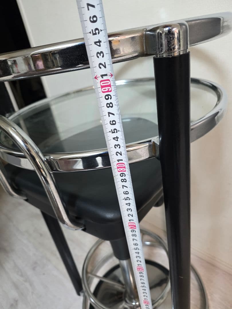 バースツール ガラス天板 スチールフレーム　チエアセット