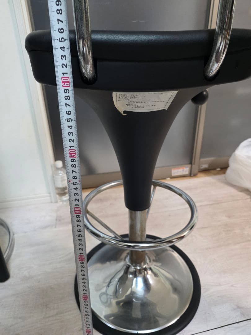 バースツール ガラス天板 スチールフレーム　チエアセット