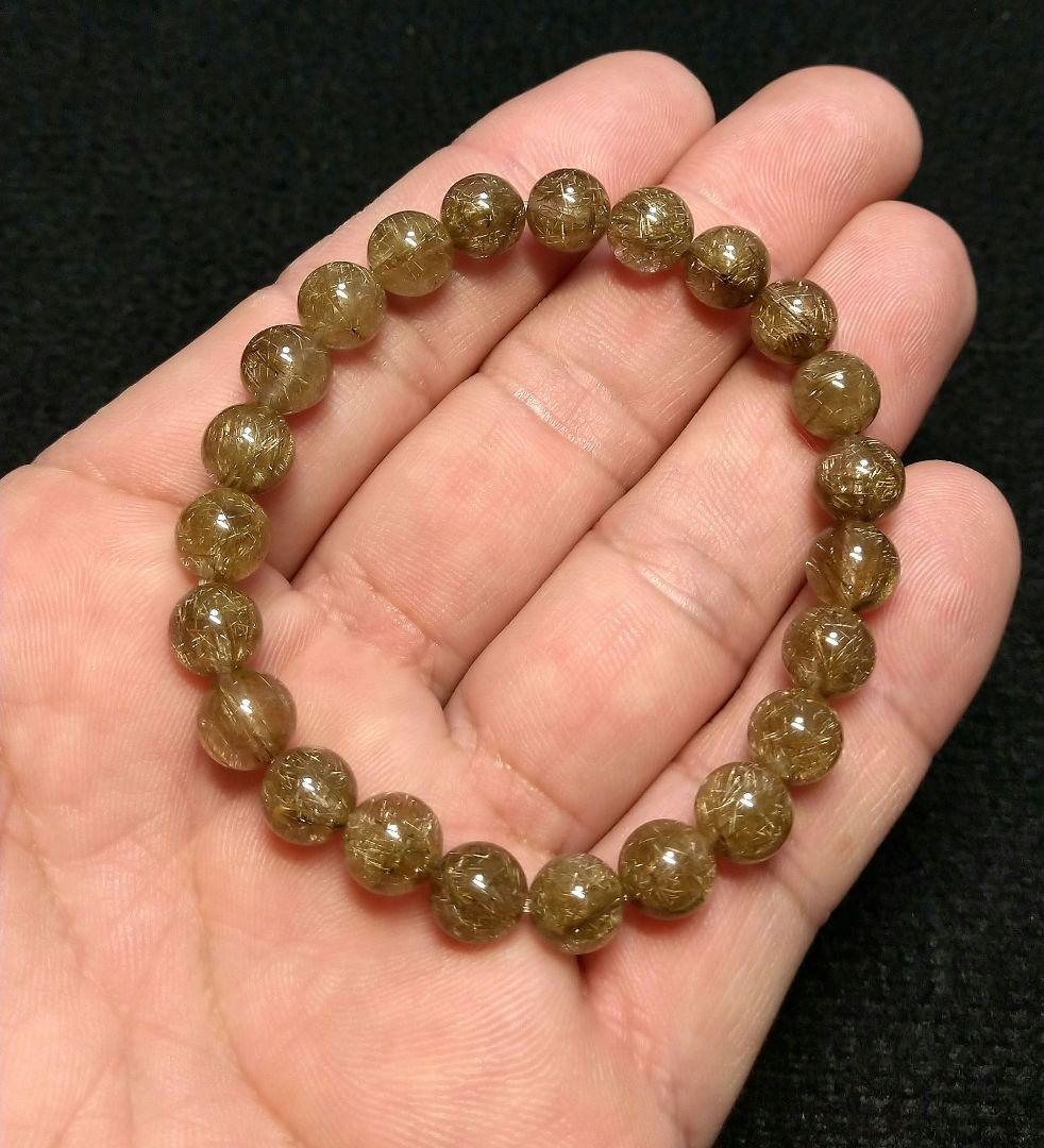 【極上,濃密】ダークシルバールチルクォーツ　ブレスレット　金運　仕事運　勝負運