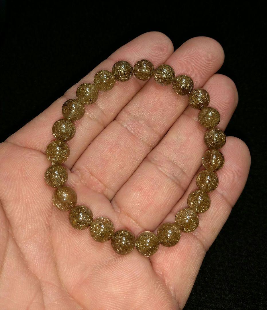 【極上,濃密】ダークシルバールチルクォーツ　ブレスレット　金運　仕事運　勝負運