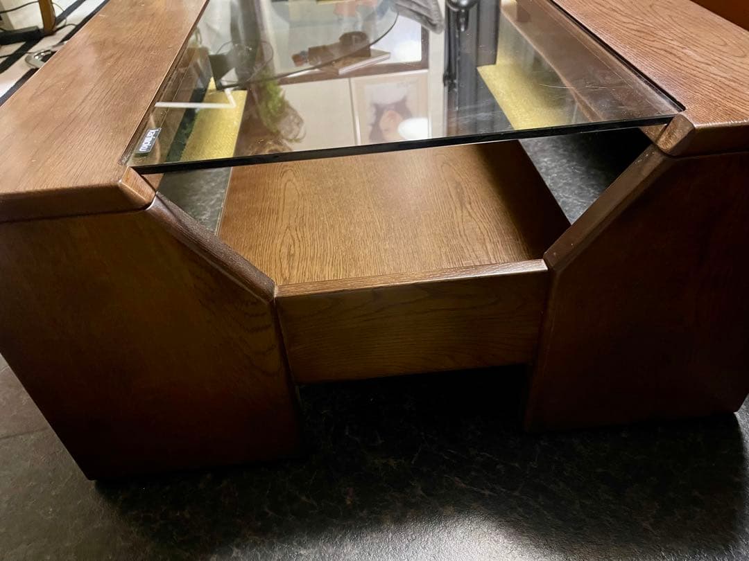 送料無料 カリモク センター ガラス テーブル リビング ローテーブル 一流品