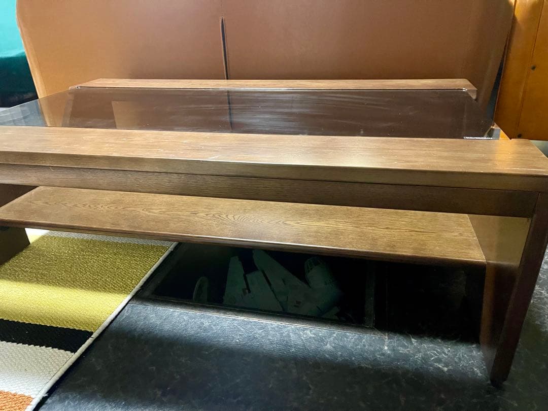 送料無料 カリモク センター ガラス テーブル リビング ローテーブル 一流品