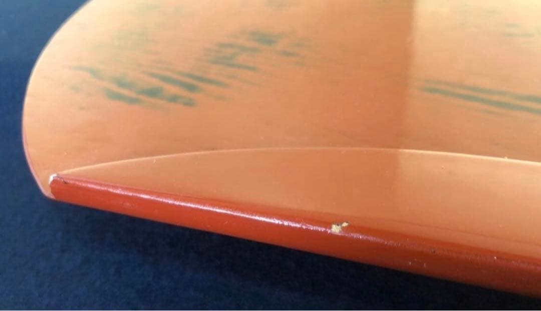 《R》根来塗 半月盆5客 膳 木製漆器 懐石 元箱　260126く1