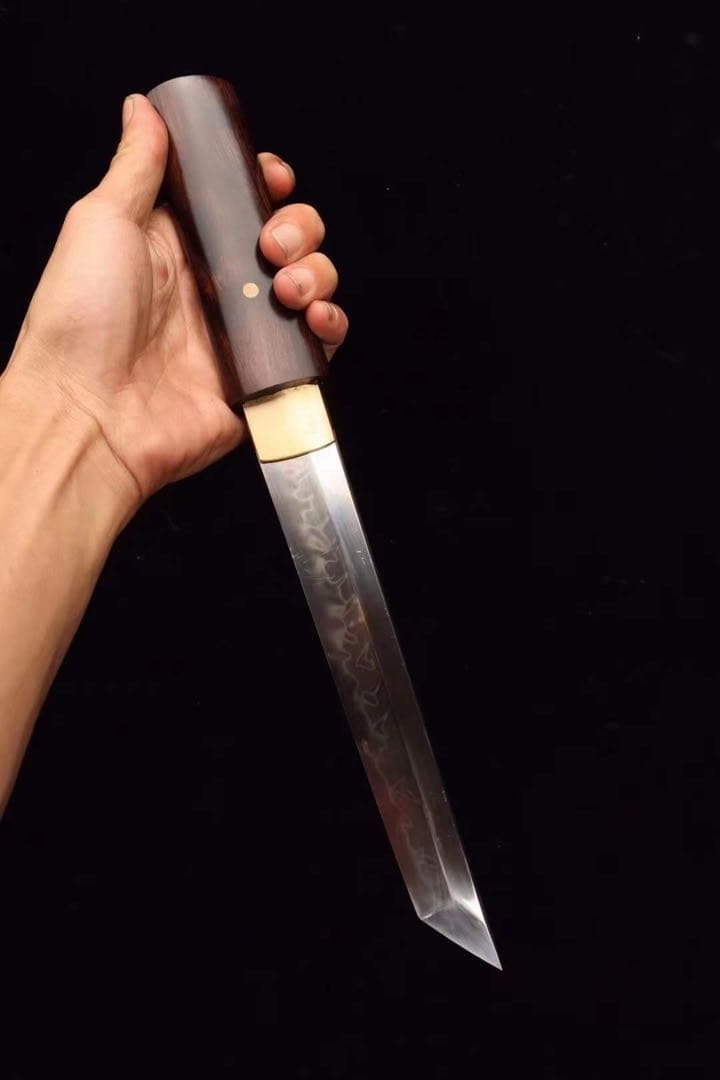 黒檀 焼刃 小猟刀 武具刀装具日本刀模造刀 肋差 短刀