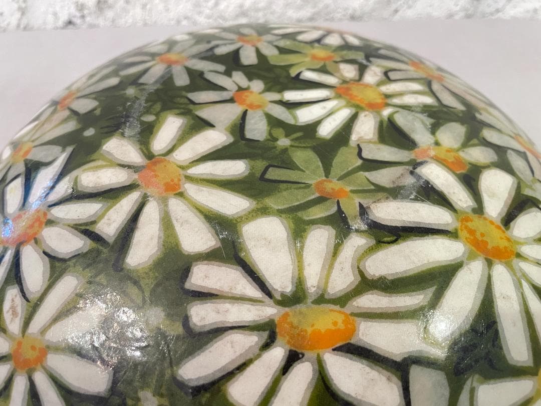 推定1960年代 ・ヴィンテージ　デイジー　花柄ボウル・ナチュラル