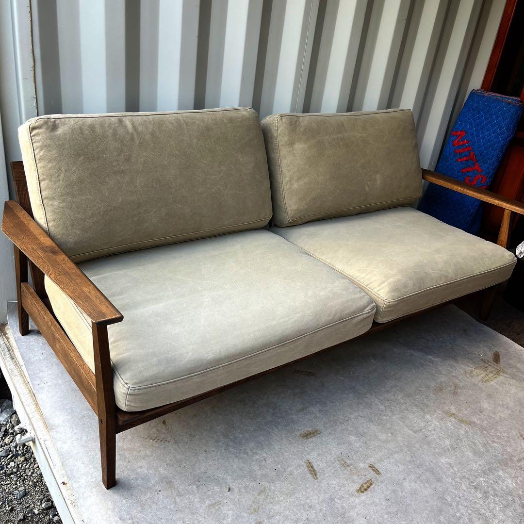 取付無料！関家具 オーカー 北欧風天然木カーキファブリック3人掛けソファ✨
