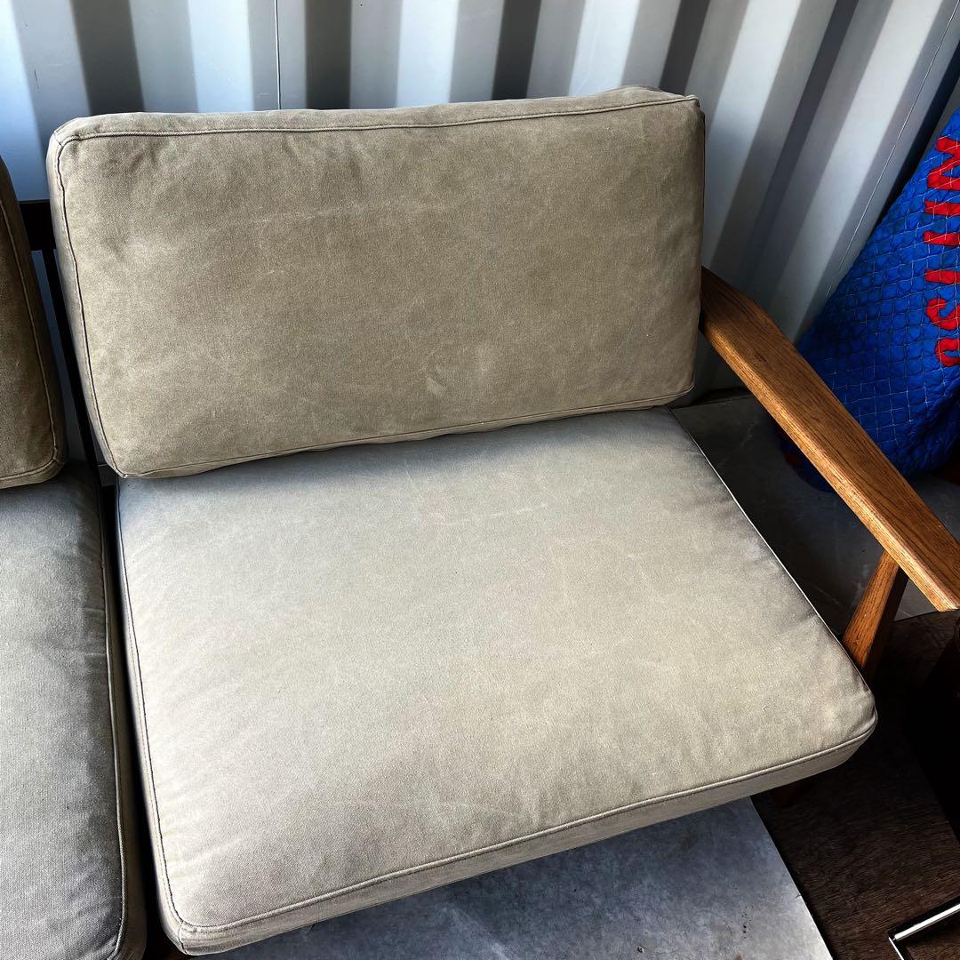 取付無料！関家具 オーカー 北欧風天然木カーキファブリック3人掛けソファ✨