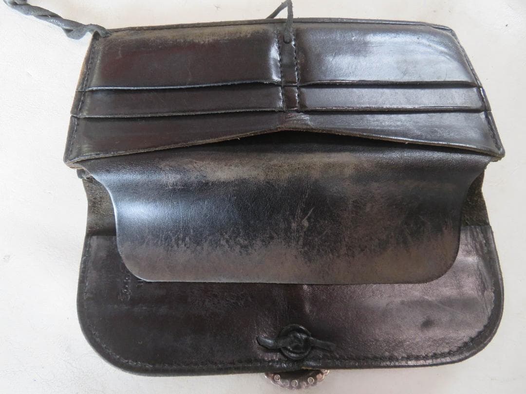 goro's ゴローズ フラワーコンチョ 二つ折り長財布黒 ロングウォレット