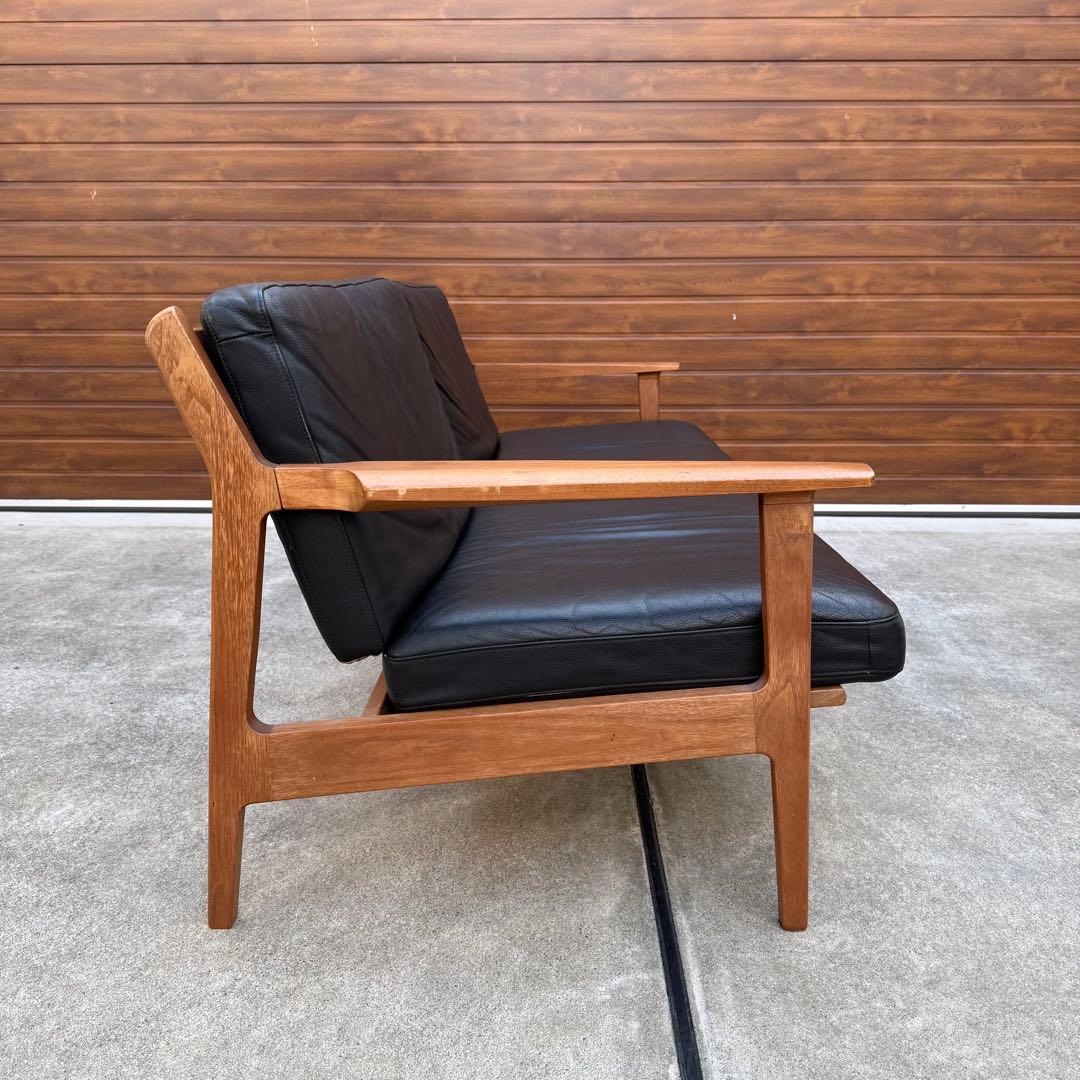 美品 ナガノインテリア 3P ソファ ウォールナット 本革 購入価格46万