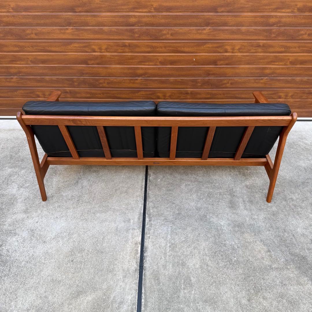 美品 ナガノインテリア 3P ソファ ウォールナット 本革 購入価格46万