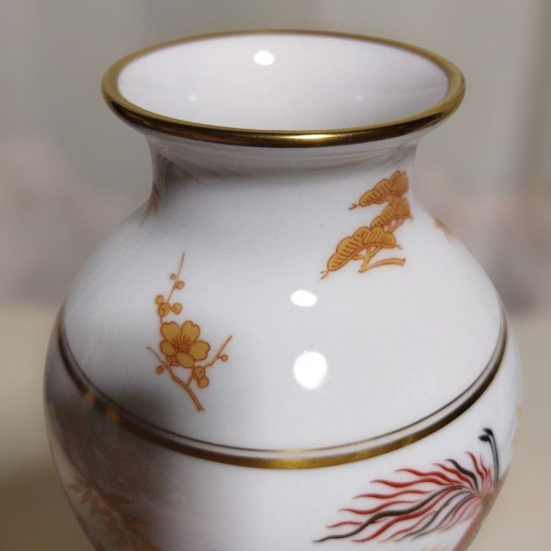 天皇・皇后両陛下喜寿奉祝記念 高級磁器 花瓶 『鳳凰』日美謹製 台座