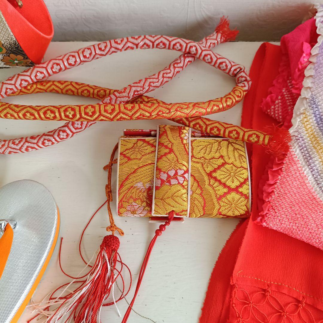 正絹☆クリーム色の着物と作り帯セット