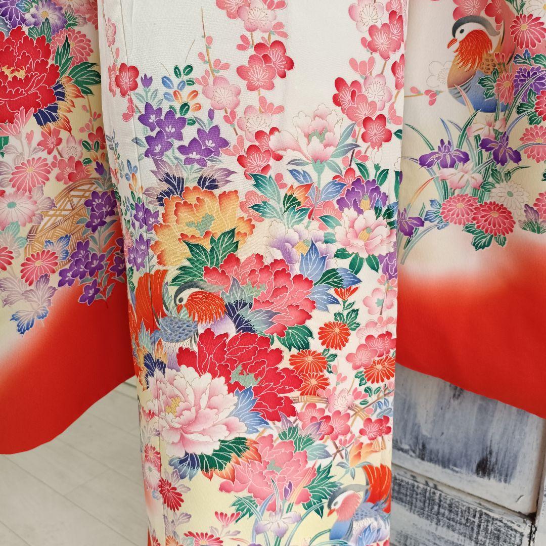 正絹☆クリーム色の着物と作り帯セット