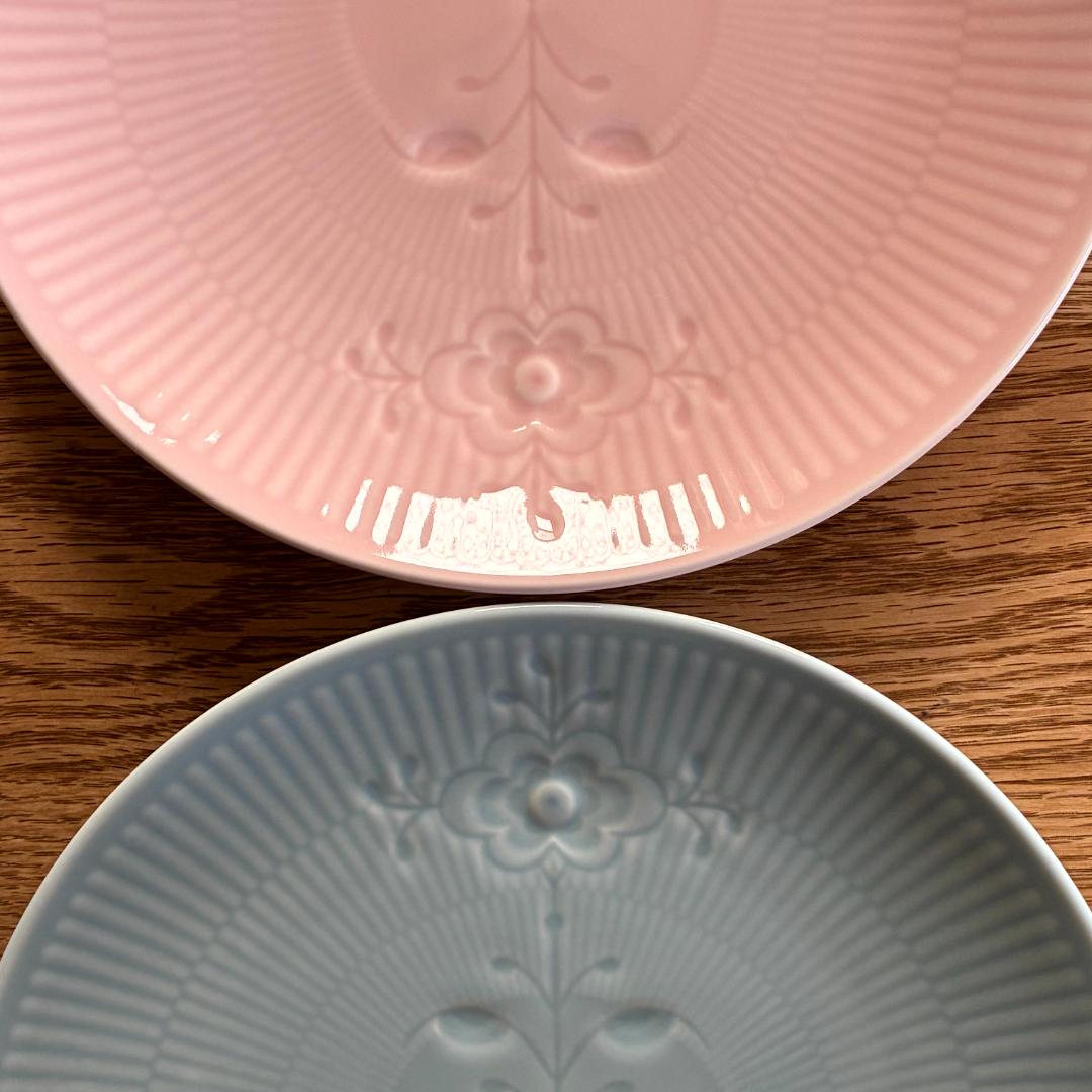 ロイヤルコペンハーゲン フラワーエンブレム プレート ピンク・ブルー