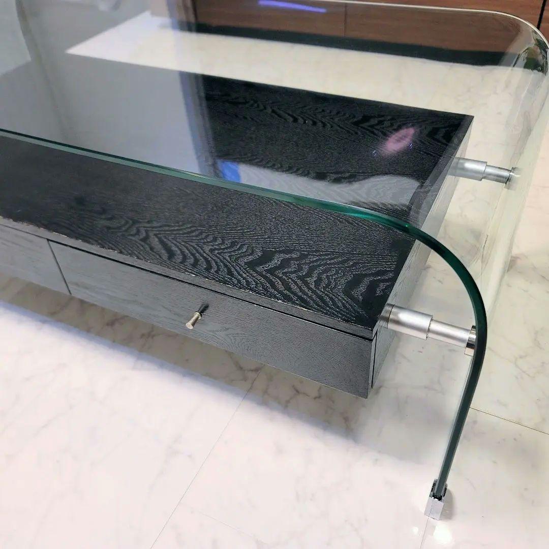 値下げ◆モダン◆ガラスセンターテーブル◆強化ガラス◆引取可