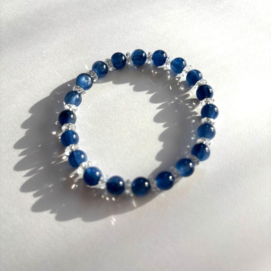 【高品質】【美品】カイヤナイト　水晶　パワーストーン　ブレスレット　6mm