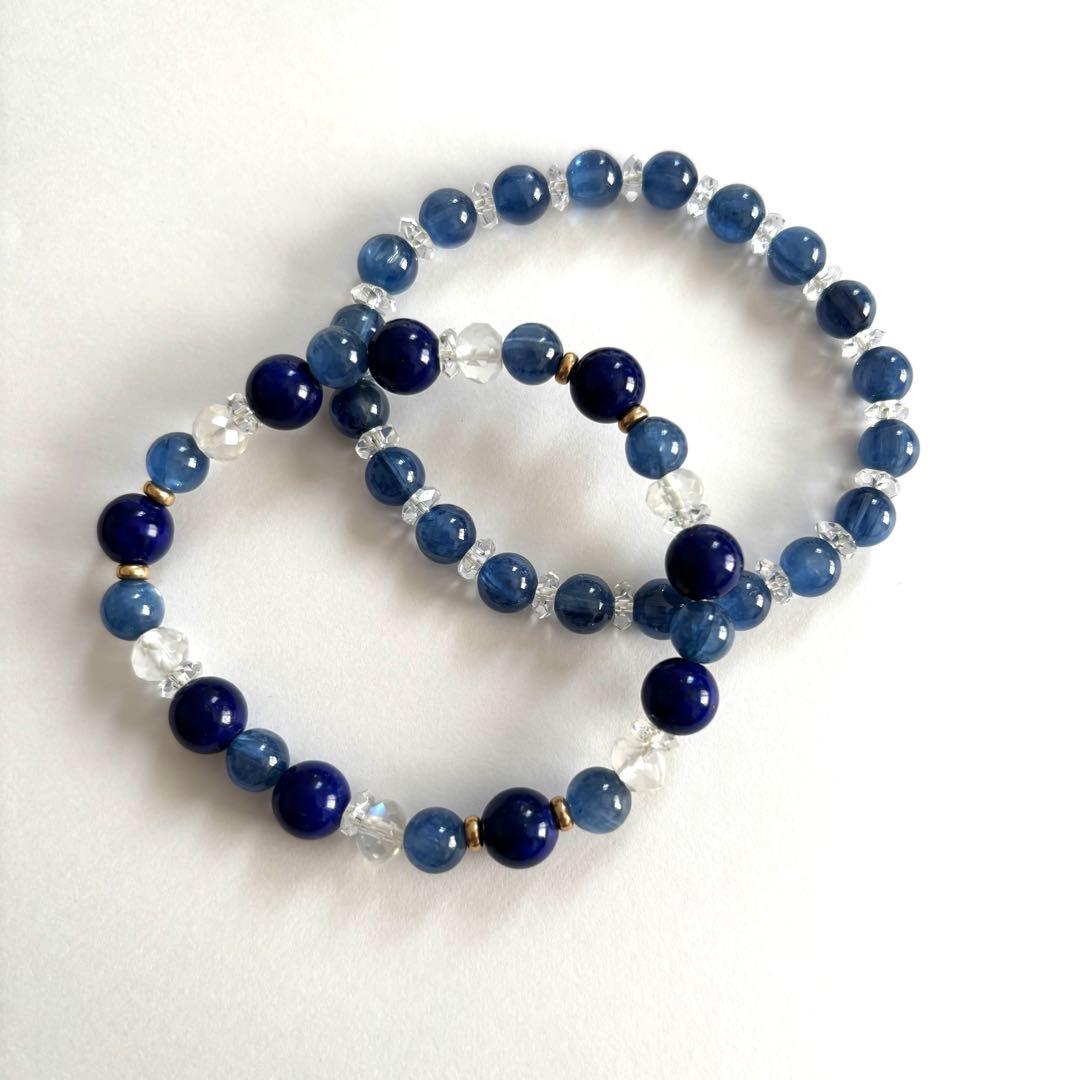 【高品質】【美品】カイヤナイト　水晶　パワーストーン　ブレスレット　6mm