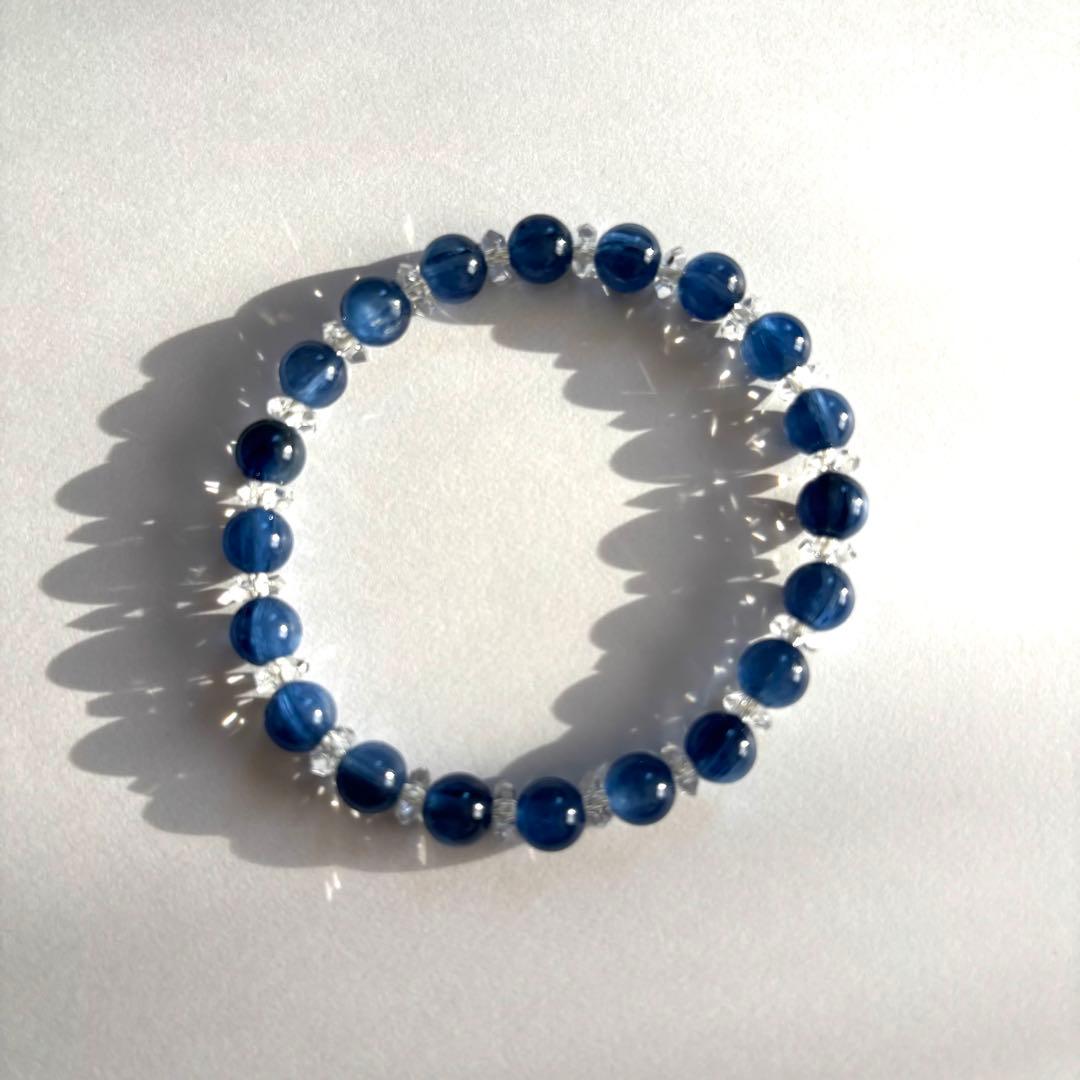 【高品質】【美品】カイヤナイト　水晶　パワーストーン　ブレスレット　6mm
