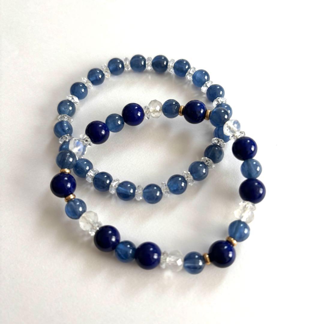 【高品質】【美品】カイヤナイト　水晶　パワーストーン　ブレスレット　6mm