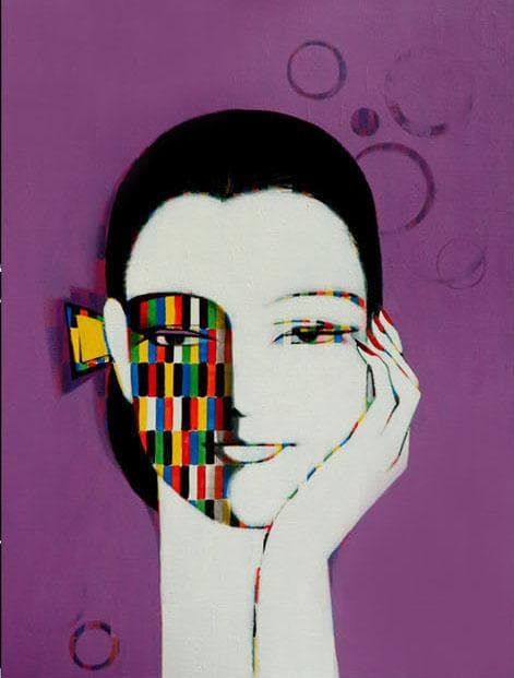 絵画油絵 F6-082611 人物私の 愛しい女たち