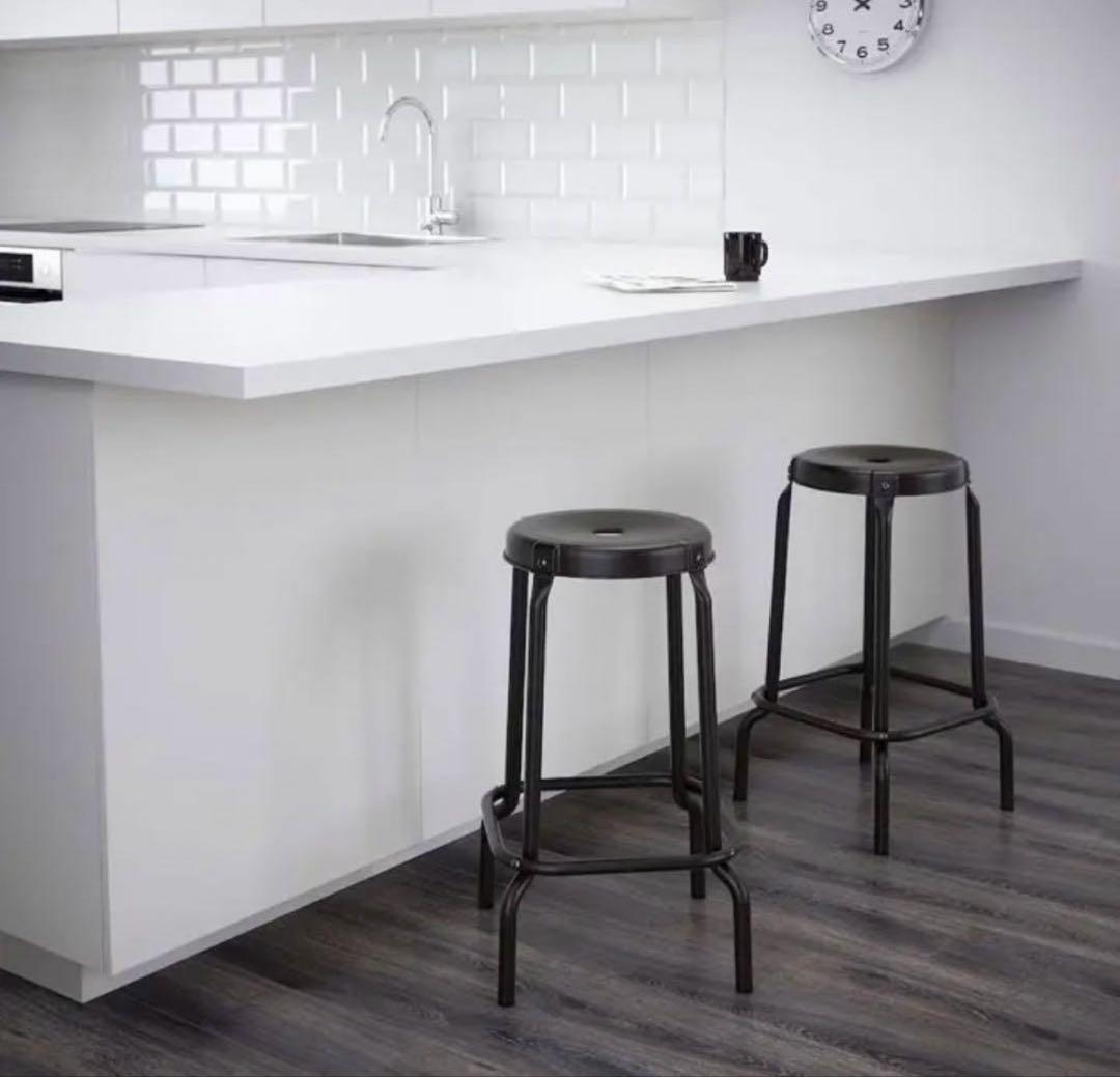 IKEA イケア ロースコグ カウンターチェア　ブラック　廃盤　2セット