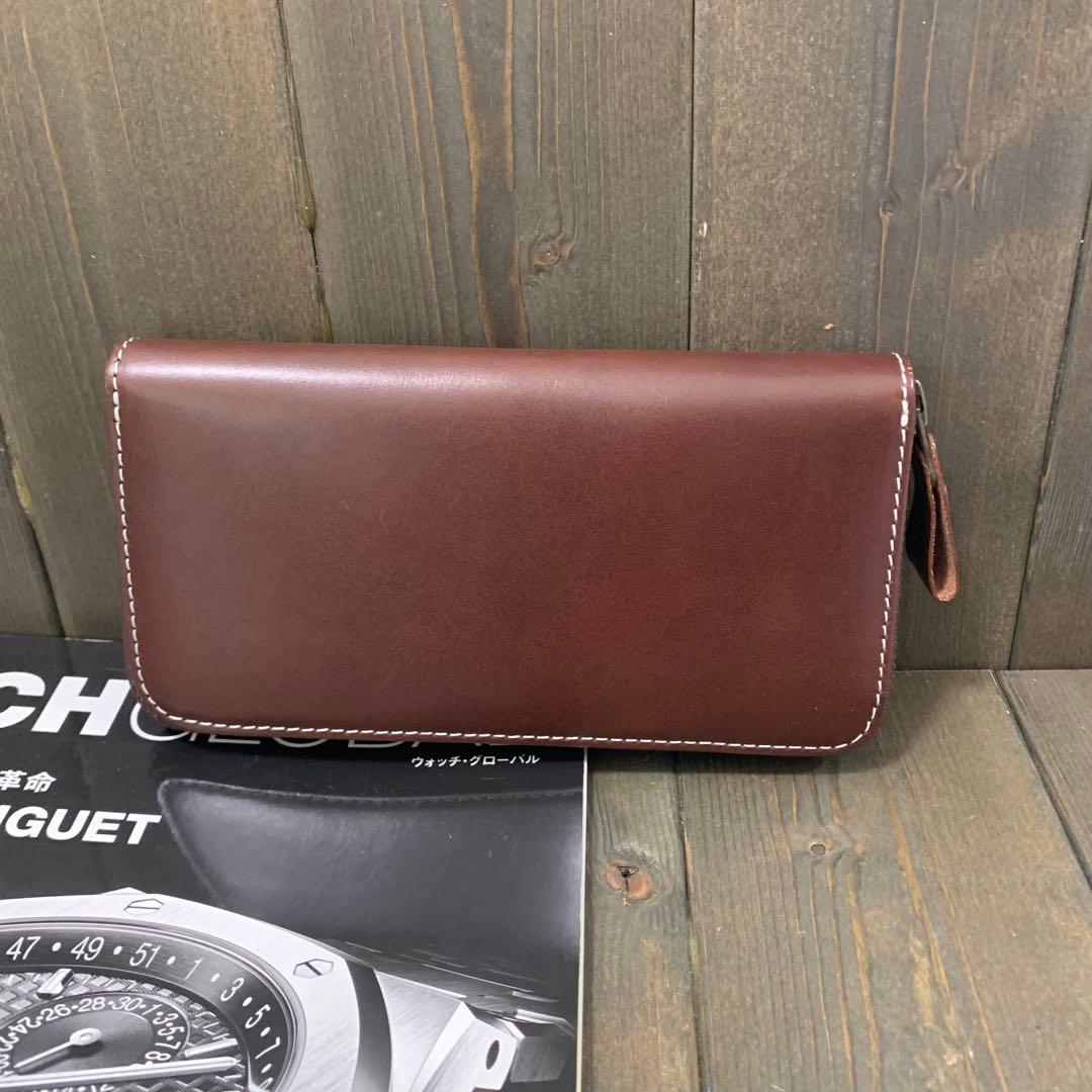 S23■コードバン × イタリアンレザー 長財布■馬 本革 ヌメ革 財布■珈琲
