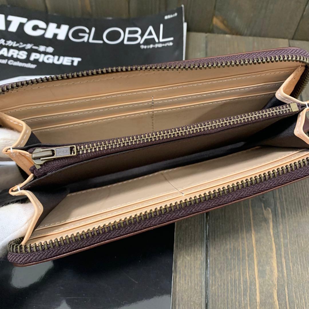 S23■コードバン × イタリアンレザー 長財布■馬 本革 ヌメ革 財布■珈琲