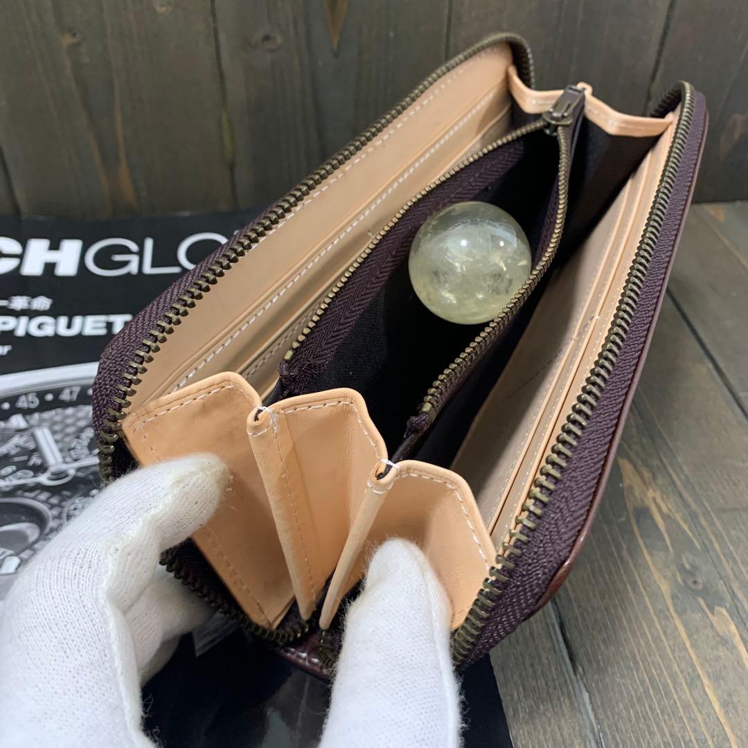 S23■コードバン × イタリアンレザー 長財布■馬 本革 ヌメ革 財布■珈琲