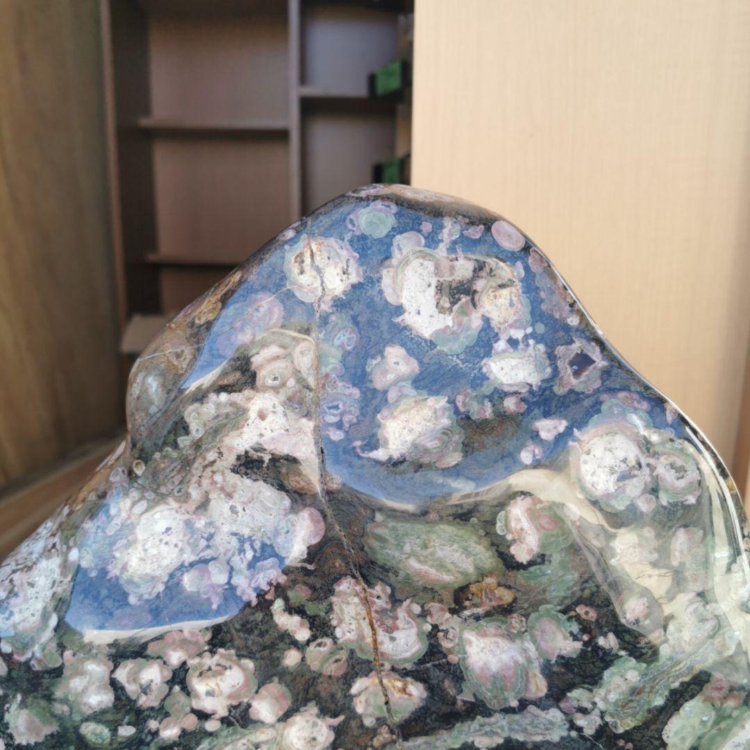 新潟産　牡丹石　14.8キロ　鑑賞石　石　置物　オブジェ　インテリア　菊花石