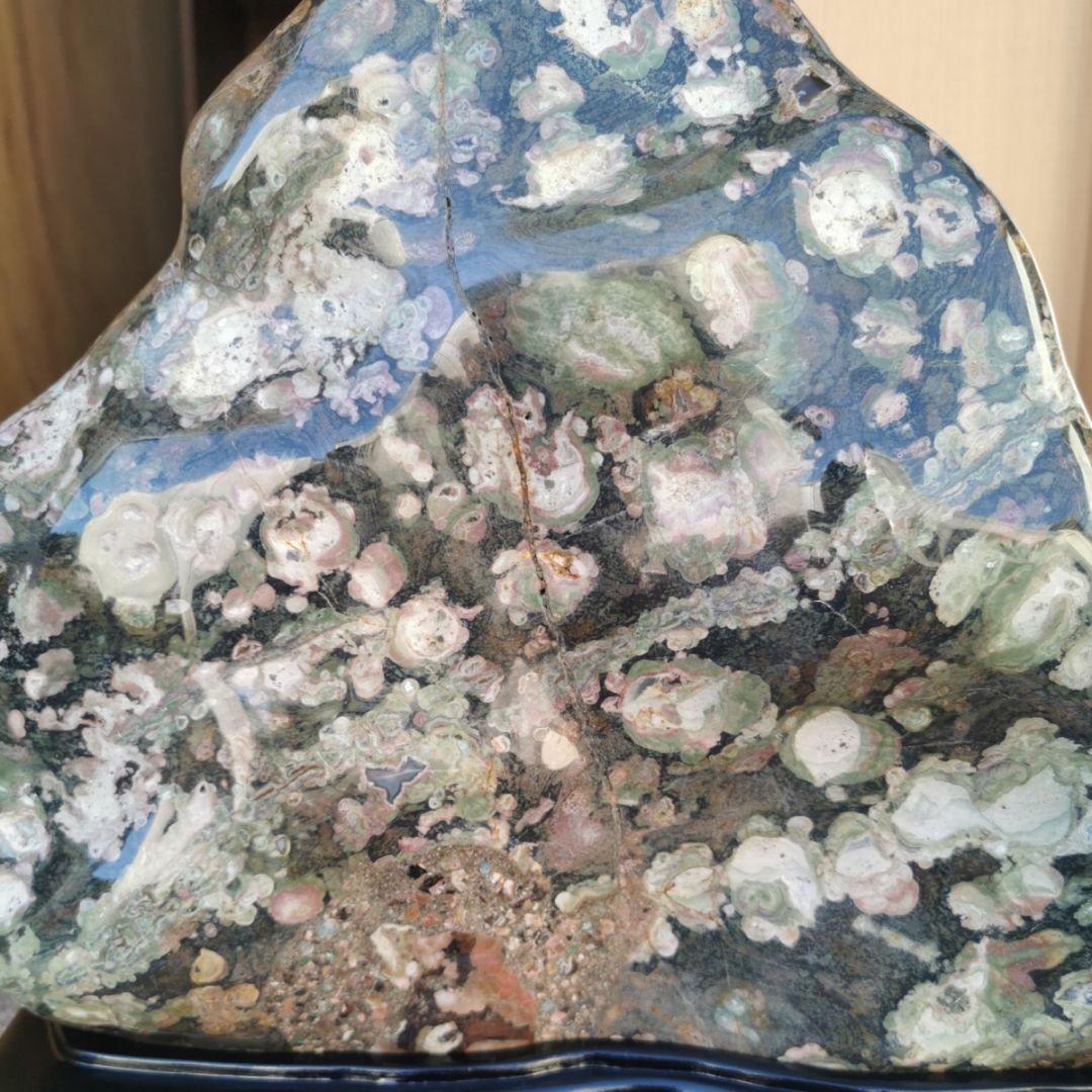 新潟産　牡丹石　14.8キロ　鑑賞石　石　置物　オブジェ　インテリア　菊花石