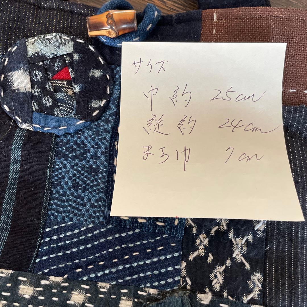 藍染　刺し子　パッチワークバッグ