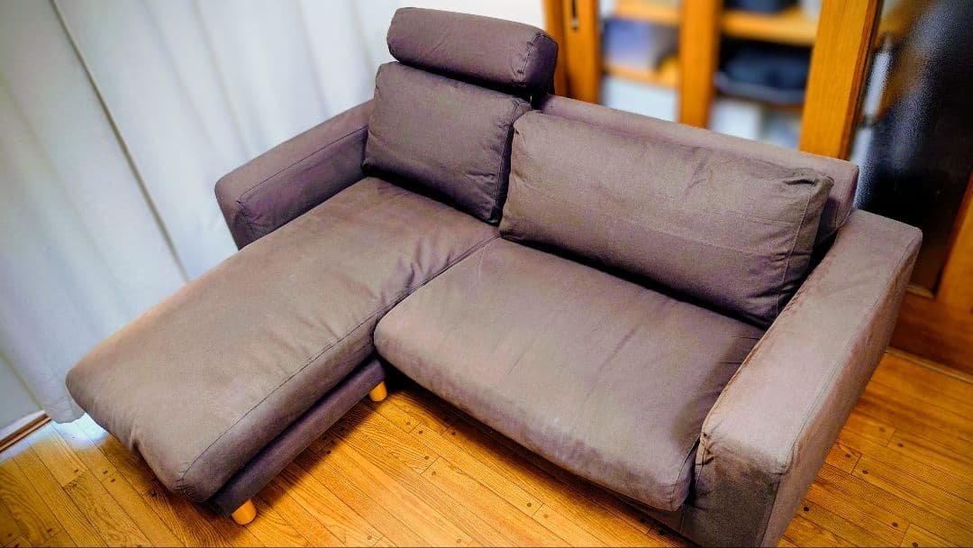 無印良品　カウチソファ　2.5シーター　フェザー使用　ダークブラウン　直接取引可