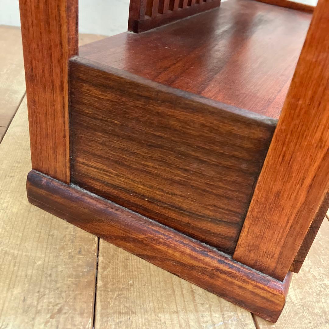 B-1 昭和レトロ 木製格子 飾り棚 2段 シェルフ オープンシェルフ 古道具