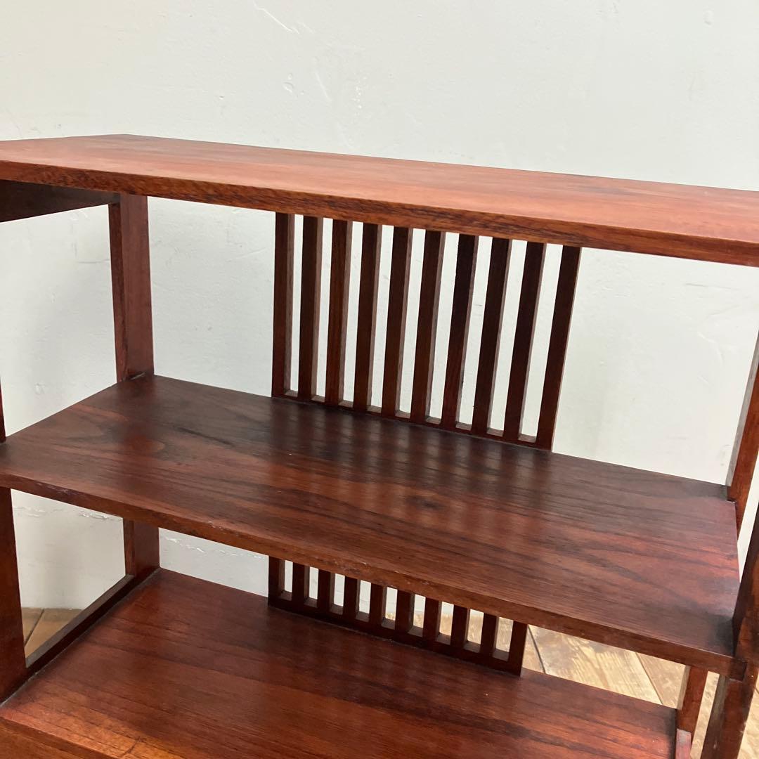 B-1 昭和レトロ 木製格子 飾り棚 2段 シェルフ オープンシェルフ 古道具