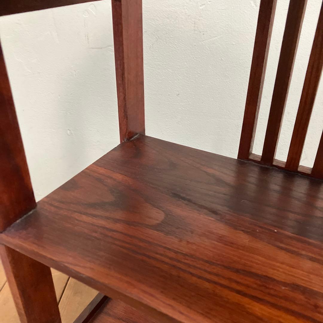 B-1 昭和レトロ 木製格子 飾り棚 2段 シェルフ オープンシェルフ 古道具