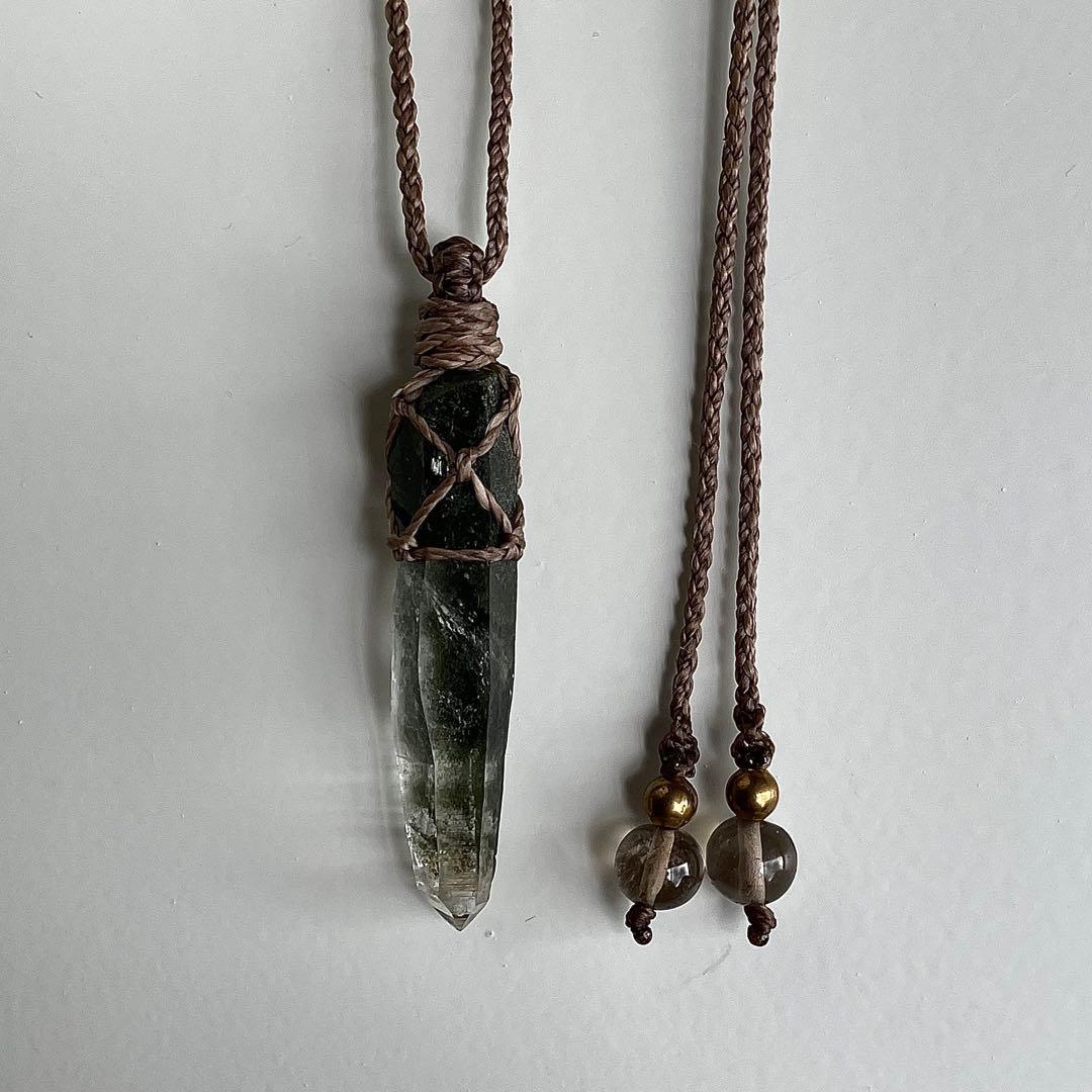 ヒマラヤ水晶 ガネッシュヒマール ＊ マクラメペンダント ネックレス 57