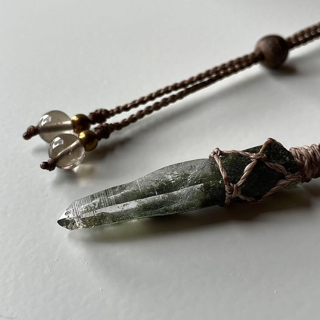 ヒマラヤ水晶 ガネッシュヒマール ＊ マクラメペンダント ネックレス 57
