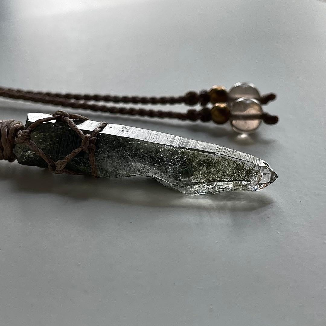 ヒマラヤ水晶 ガネッシュヒマール ＊ マクラメペンダント ネックレス 57